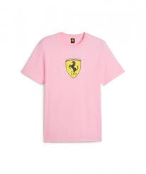 Scuderia Ferrari F1 Men's Puma Large Shield T-Shirt -Red/Yellow/Pink/Black T-shirts Scuderia Ferrari S Pink 