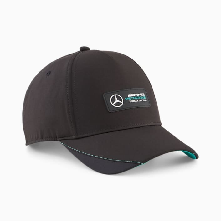 Mercedes Benz AMG Petronas F1 Puma Baseball Hat - Black/Silver/Green Hats Mercedes AMG Petronas Black 
