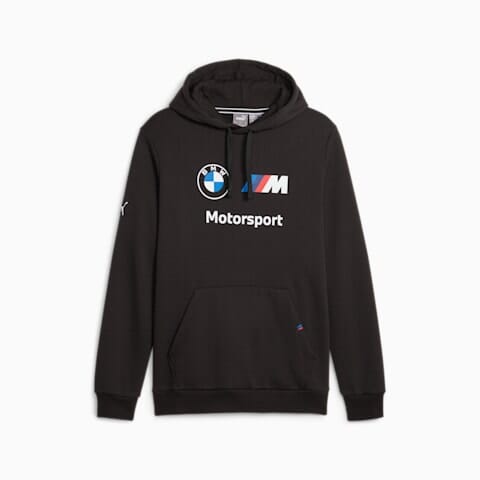 BMW M Motorsport Puma Men's Essentials Fleece Hoodie - Blue/Black Hoodies BMW Motorsports S Black 