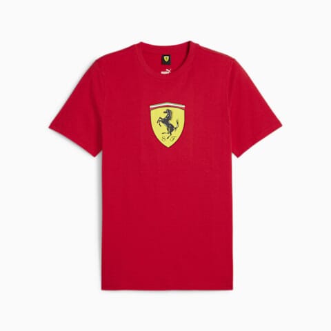 Scuderia Ferrari F1 Men's Puma Large Shield T-Shirt -Red/Yellow T-shirts Scuderia Ferrari S Red 