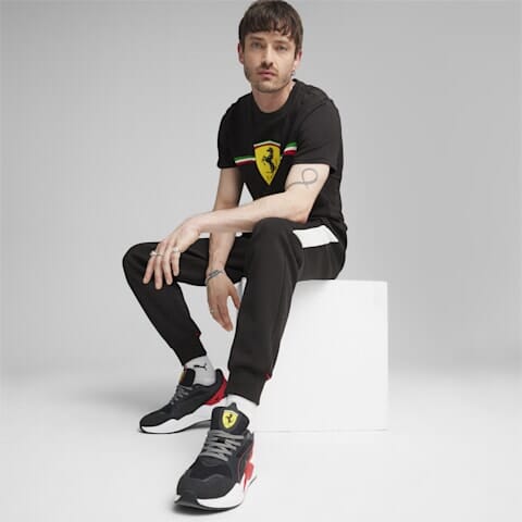 Scuderia Ferrari F1 Men's Puma Big Shield Heritage T-Shirt -Black/White T-shirts Scuderia Ferrari 
