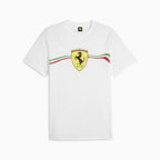 Scuderia Ferrari F1 Men's Puma Big Shield Heritage T-Shirt -Black/White T-shirts Scuderia Ferrari XS White 
