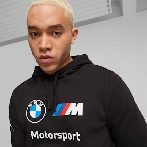 BMW M Motorsport Puma Men's Essentials Fleece Hoodie - Blue/Black Hoodies BMW Motorsports 
