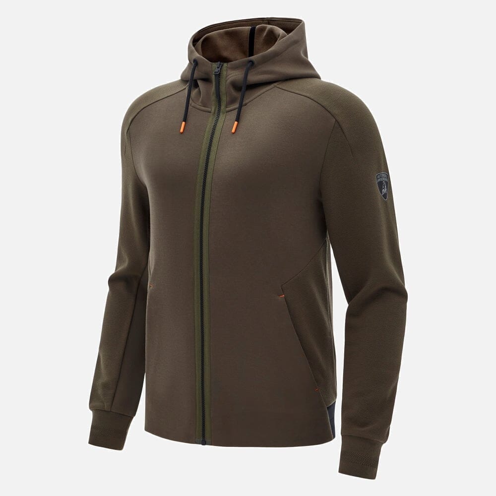 Automobili Lamborghini Men's Activewear Full Zip Hoodie - Green Hoodies Automobili Lamborghini 