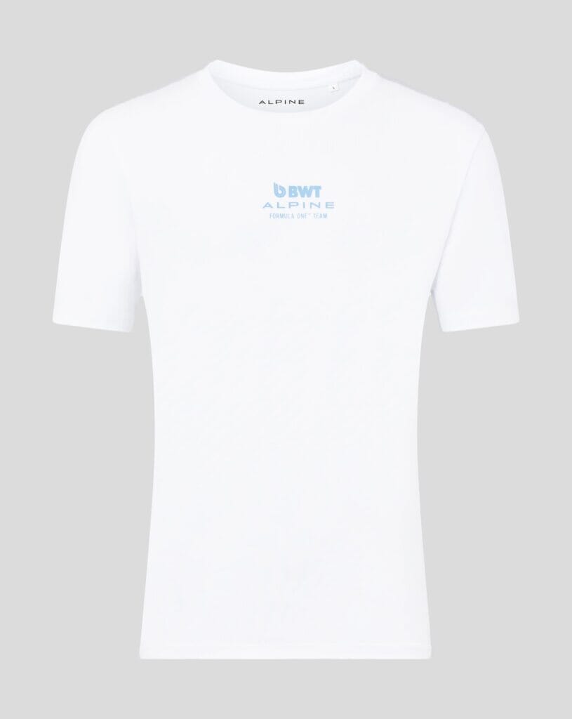 Alpine Racing F1 Franco Colapinto Relaxed Fit T-Shirt- White/Blue Ice T-shirts Alpine 