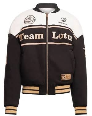 Ayrton Senna F1 x Team Lotus Oversized Varsity Jacket - Black Jackets Ayrton Senna 