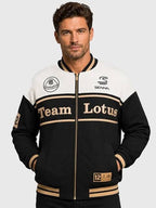 Ayrton Senna F1 x Team Lotus Oversized Varsity Jacket - Black Jackets Ayrton Senna 