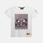 Ayrton Senna F1 X Team Lotus Graphic T-Shirt - Cream T-shirts Ayrton Senna 