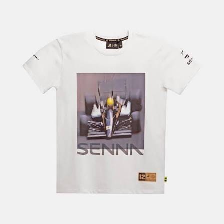 Ayrton Senna F1 X Team Lotus Graphic T-Shirt - Cream T-shirts Ayrton Senna 