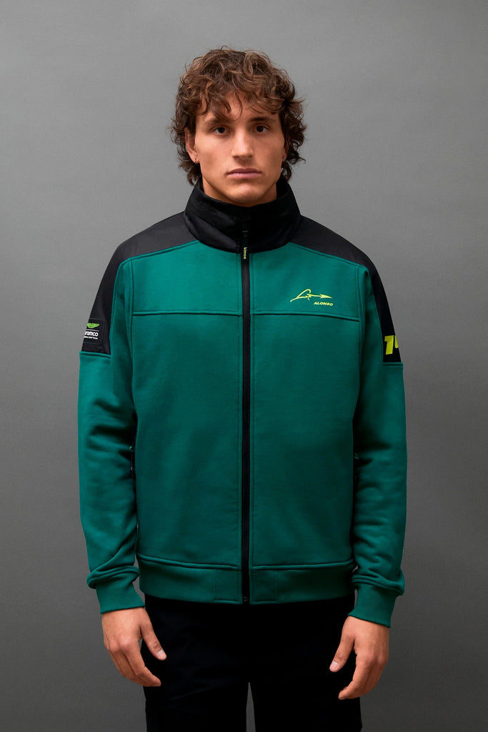 Aston Martin F1 Kimoa Fernando Alonso #14 Bicolor Sweat Jacket - Green Jackets Aston Martin F1 