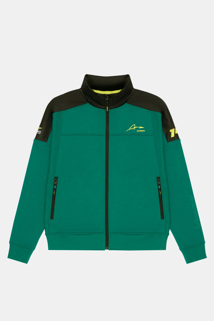 Aston Martin F1 Kimoa Fernando Alonso #14 Bicolor Sweat Jacket - Green Jackets Aston Martin F1 