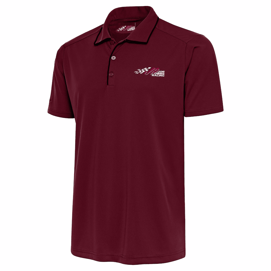 Joe Gibbs Racing Lifestyle Polo Shirt - Black/Burgundy Polos Joe Gibbs Racing S Red 