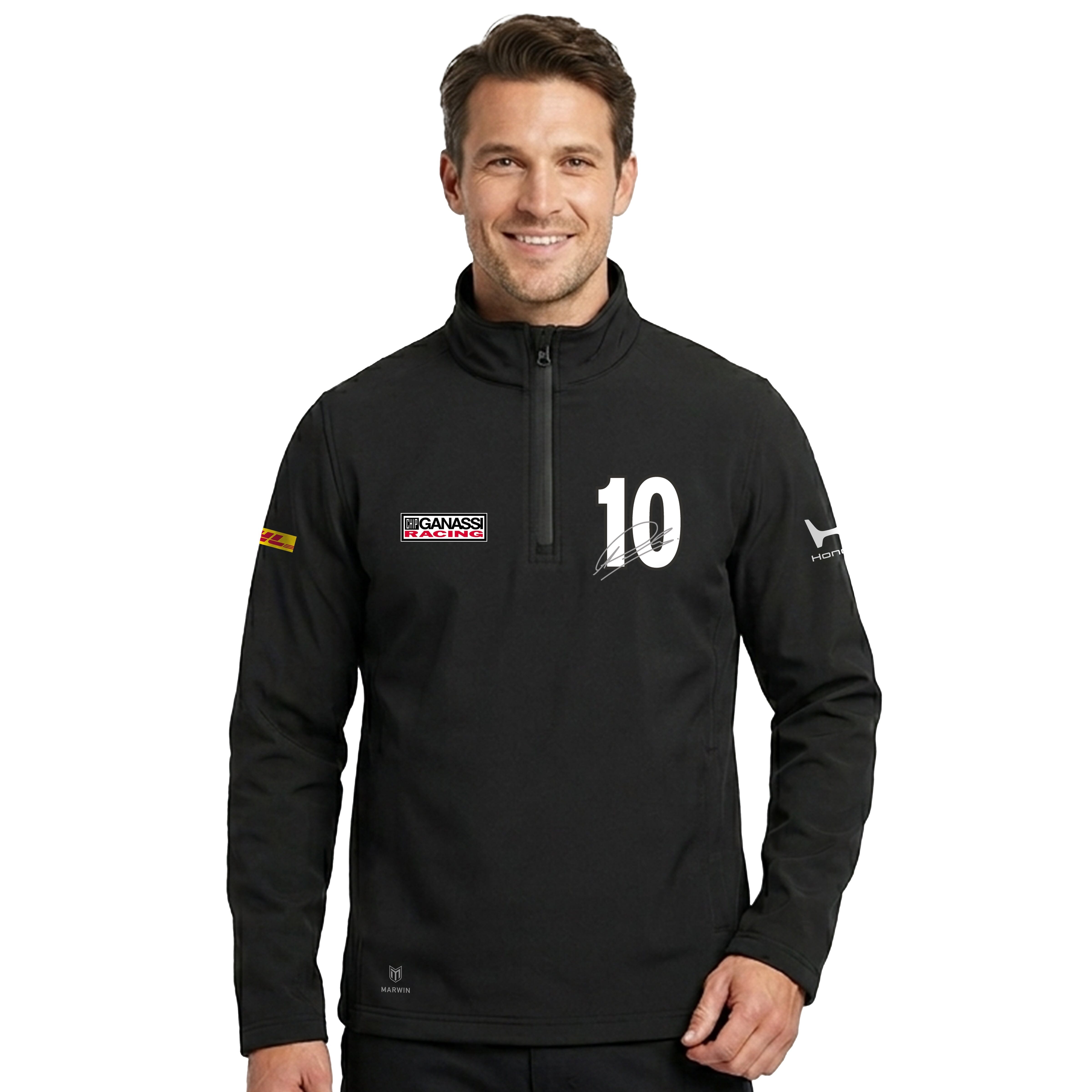 Chip Ganassi Racing Indy Men's Alex Palou 1/4 Zip Sweatshirt - Black Sweatshirts Chip Ganassi Racing 
