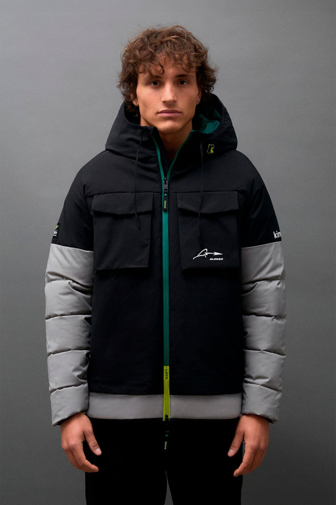 Aston Martin F1 Kimoa Fernando Alonso Puffy Patch Pockets Jacket - Bicolor Jackets Aston Martin F1 