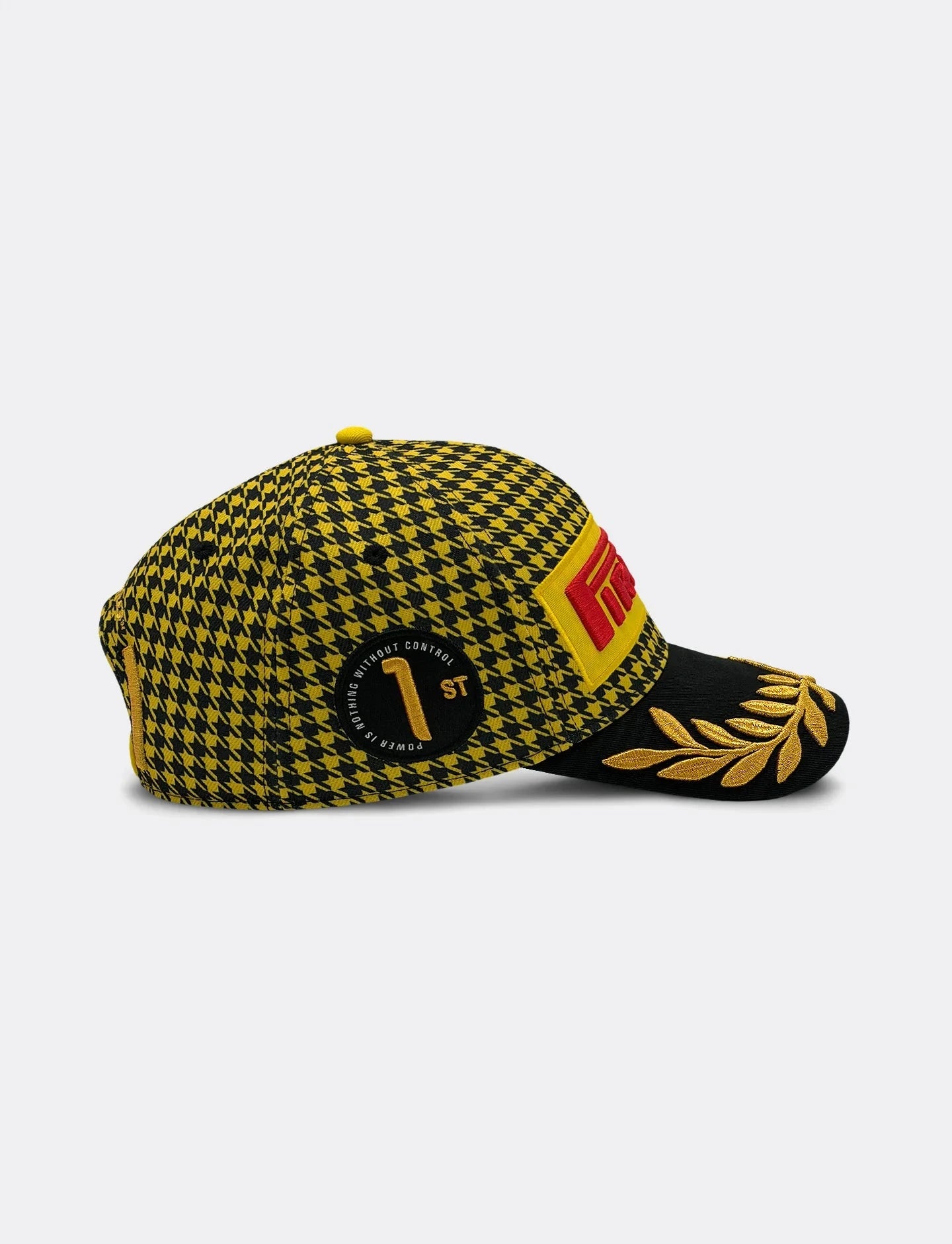 Pirelli Podium Special Edition Great Britain Silverstone GP 1st Place Hat - Houndstooth Yellow/Black Hats Pirelli 