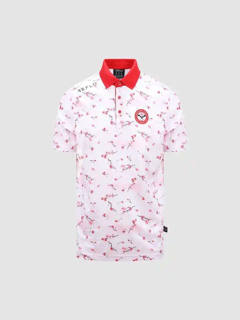 Nissan Formula E x Reflo Men's Sakura Golf Polo Shirt - White Polo Shirts Nissan Formula E 