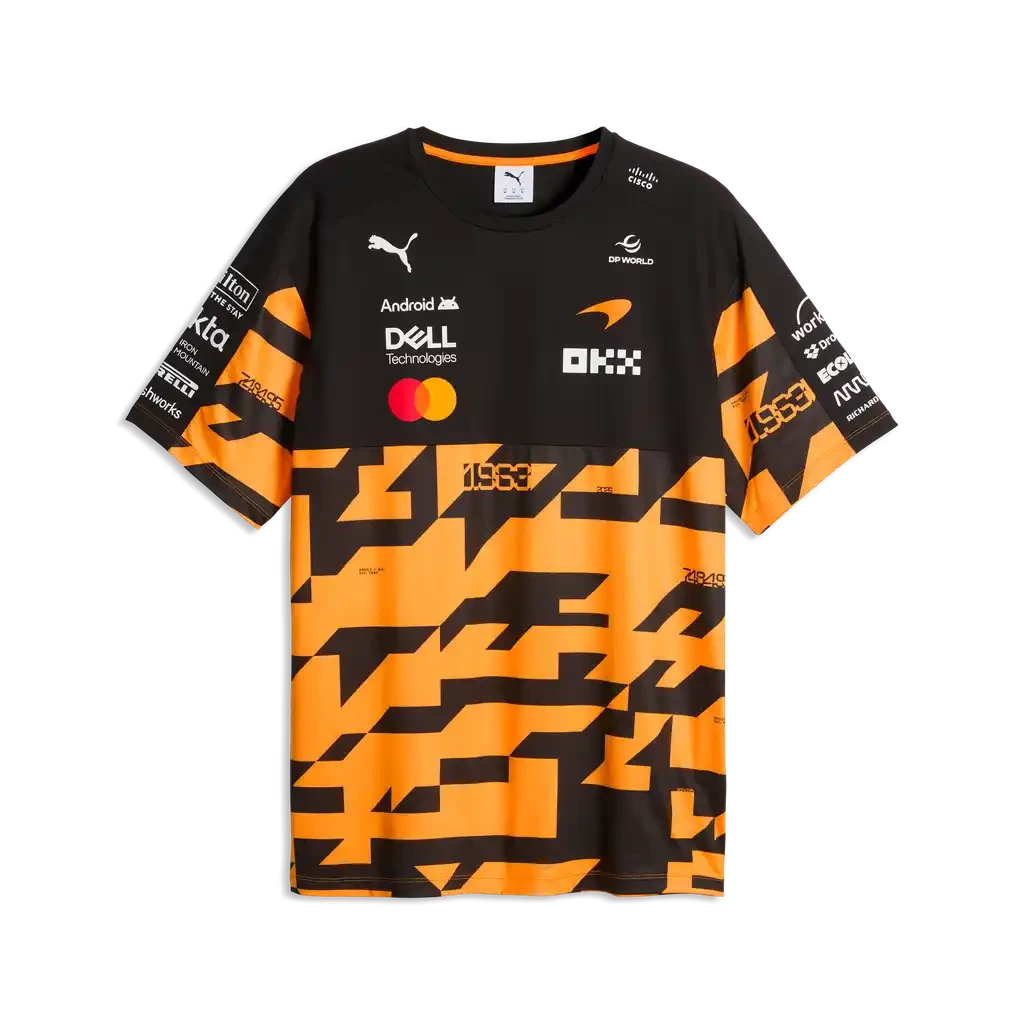 McLaren Racing F1 Special Edition Miami GP 1,000th Race Team T-Shirt - Papaya T-shirts McLaren-Castore 