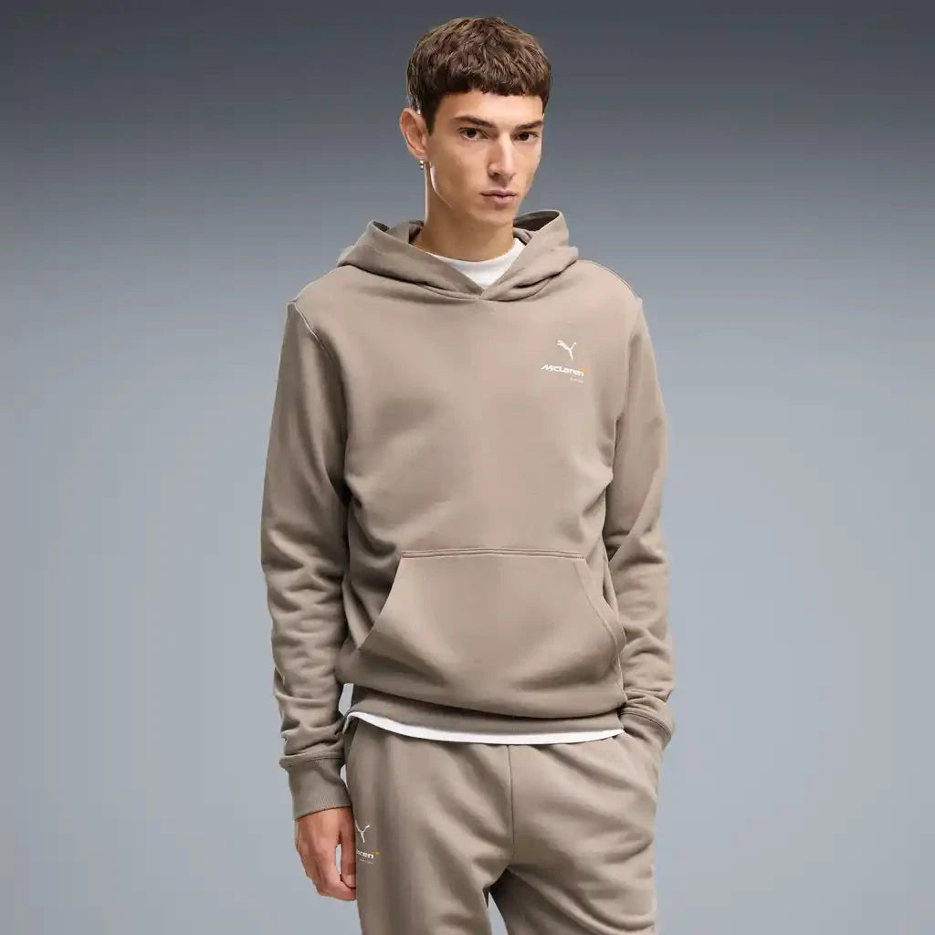 McLaren F1 Core Essentials Logo Hoodie - Puma Black/Papaya/Seafoam