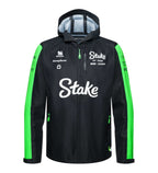 Stake F1 Kick Sauber 2024 Men's Team Rain Jacket - Black Jackets Stake F1 Kick Sauber 