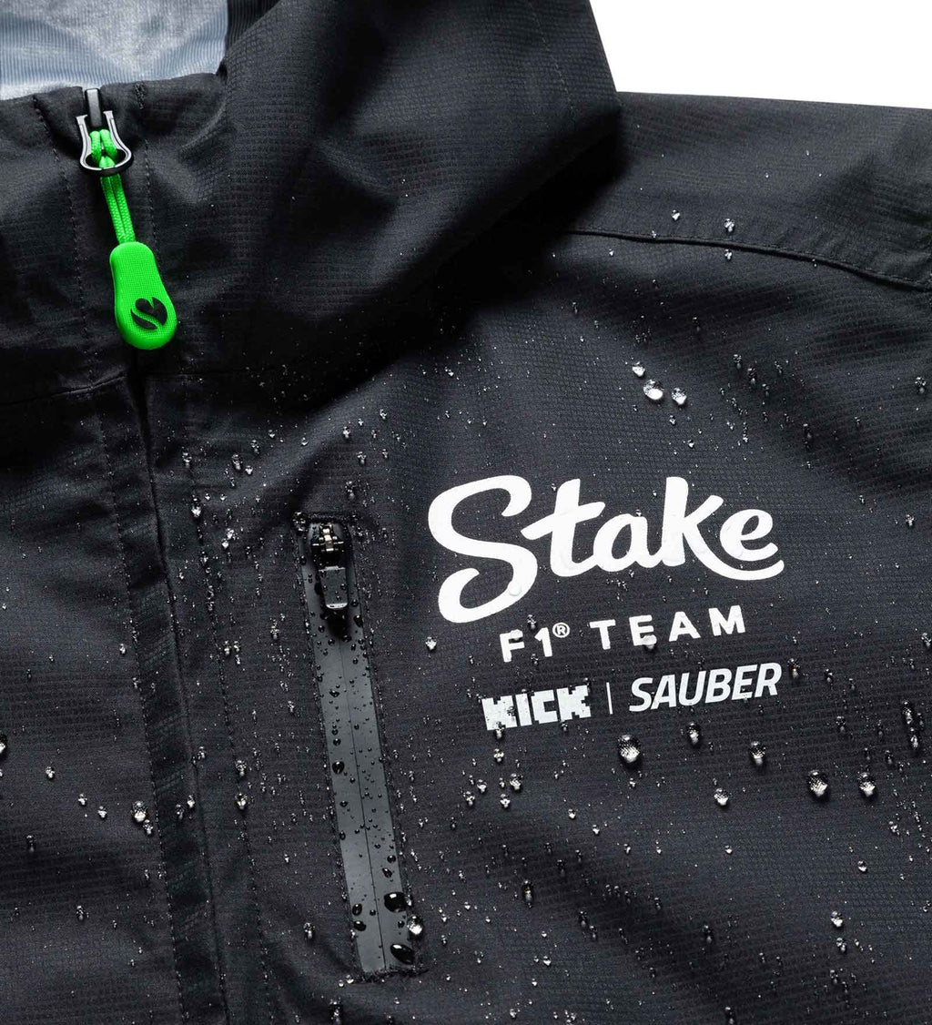 Stake F1 Kick Sauber 2024 Women's Team Rain Jacket - Black Jackets Stake F1 Kick Sauber 