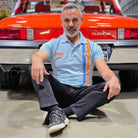 GrandPrix Originals Men's Gulf Roadmaster Polo - White/Gulf Blue/Navy Polos GrandPrix Originals USA 