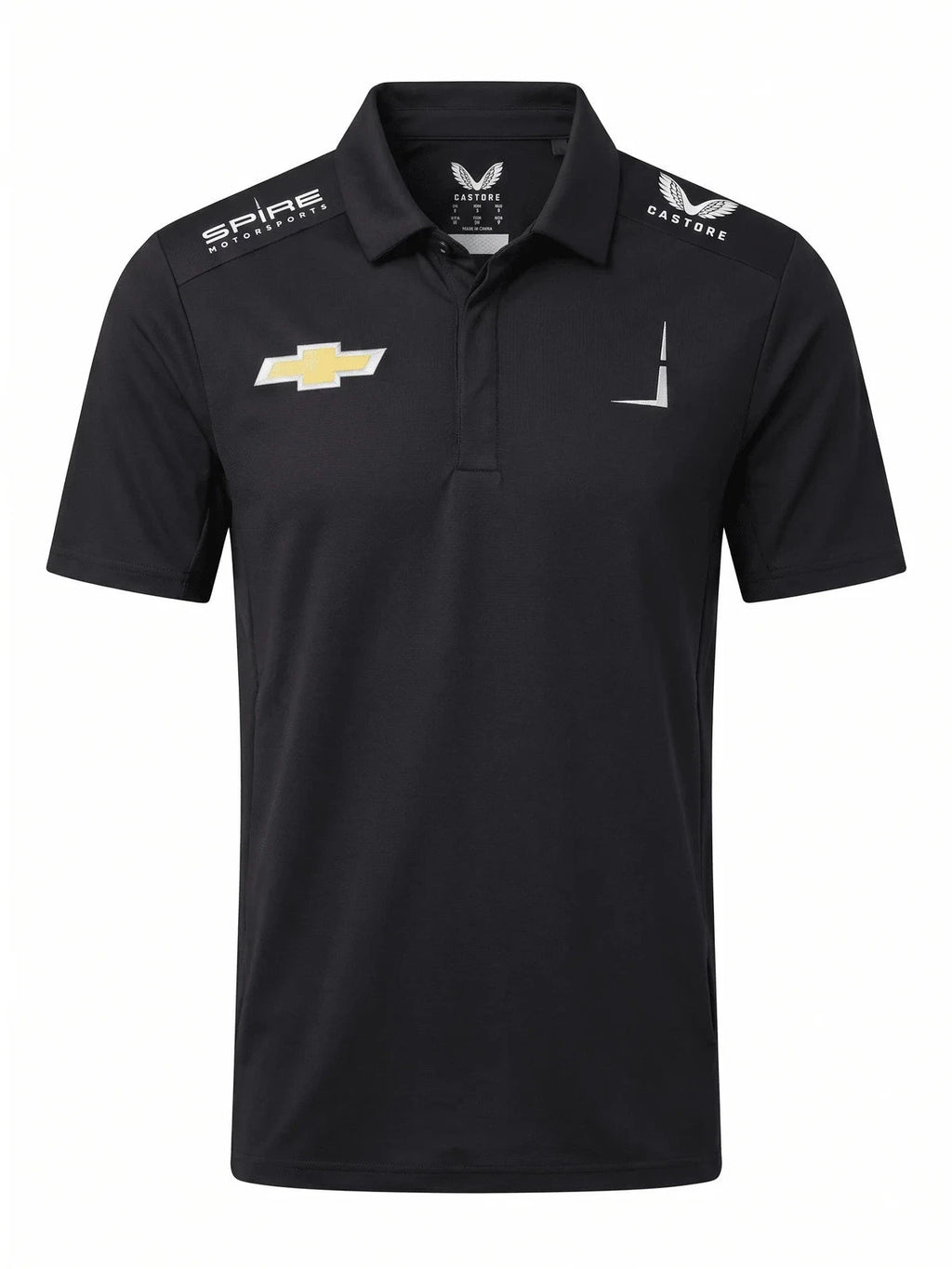 Nascar Spire Motorsport Men's Team Performance Polo Shirt - Caviar Black Polos Spire Motorsports 