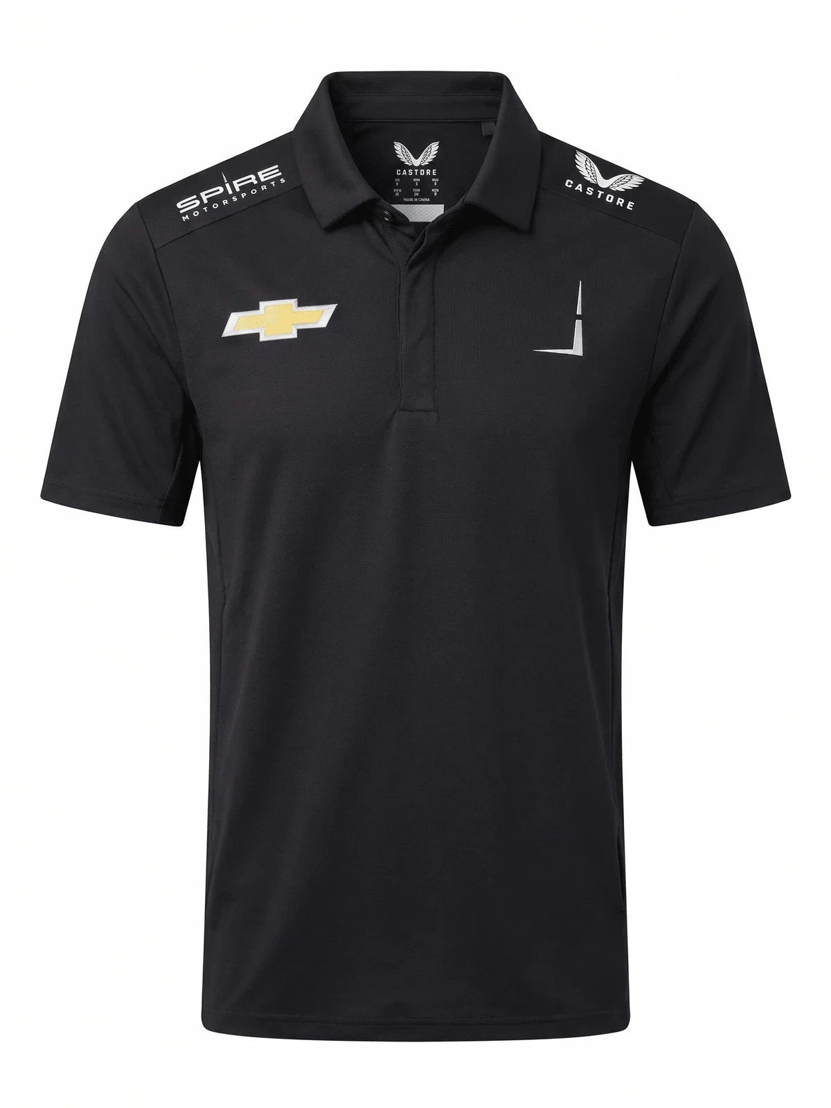 Nascar Spire Motorsport Men's Team Performance Polo Shirt - Caviar Black Polos Spire Motorsports 