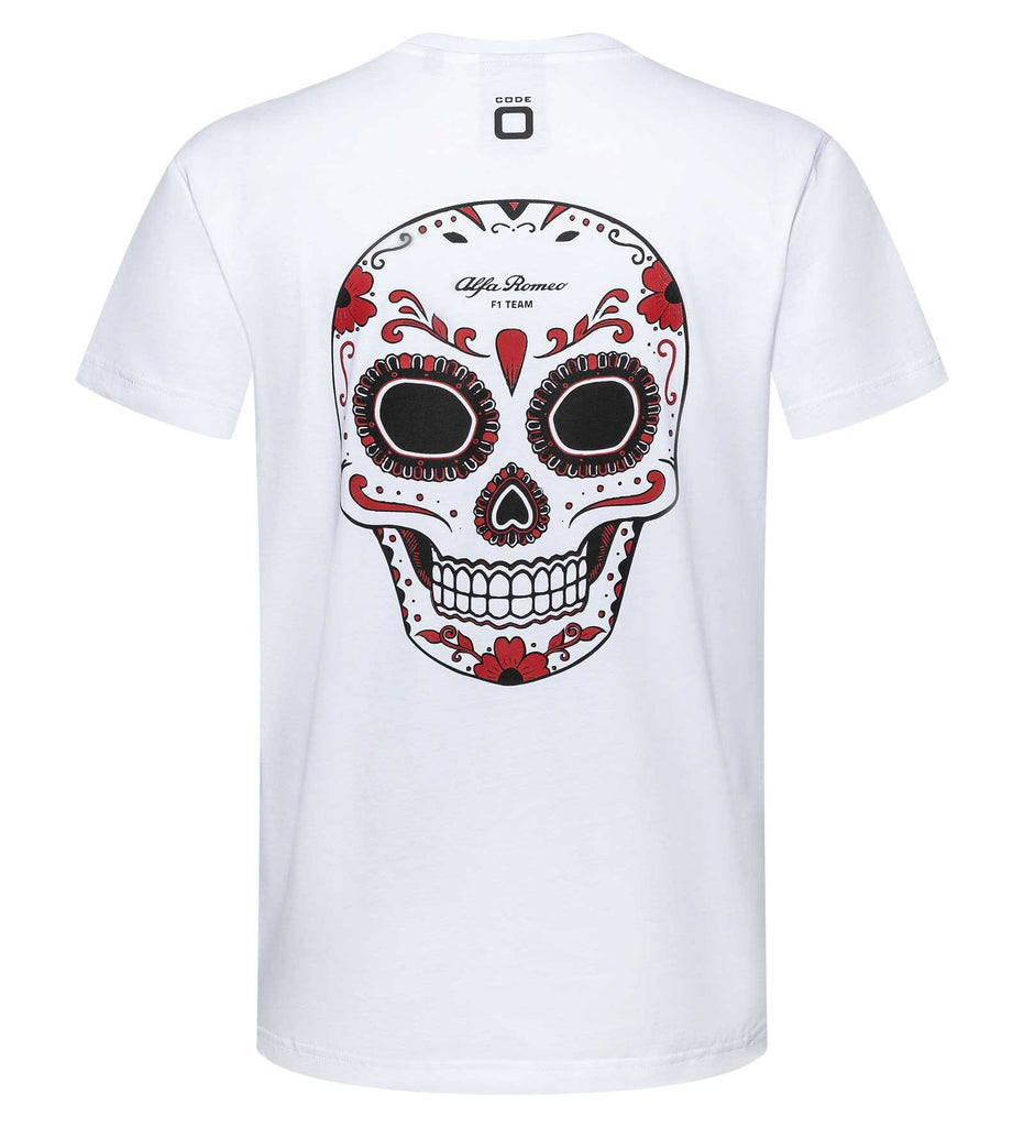 Alfa Romeo Racing F1 Men's Limited Edition Mexico GP Skull T-Shirt - Black/White T-shirts Alfa Romeo 