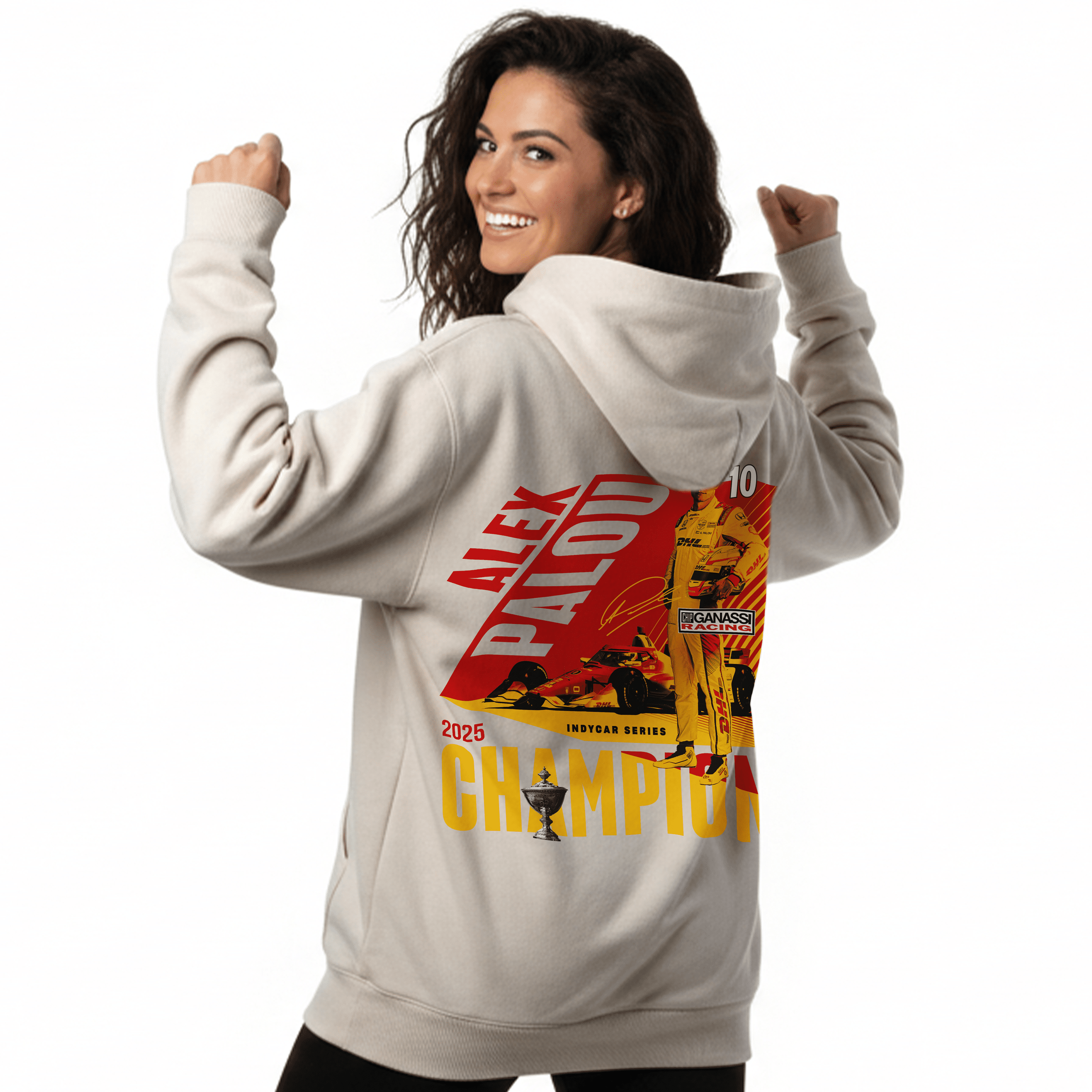 Chip Ganassi Racing Indy Alex Palou Champion Hoodie - Black/Ivory Hoodies Chip Ganassi Racing 
