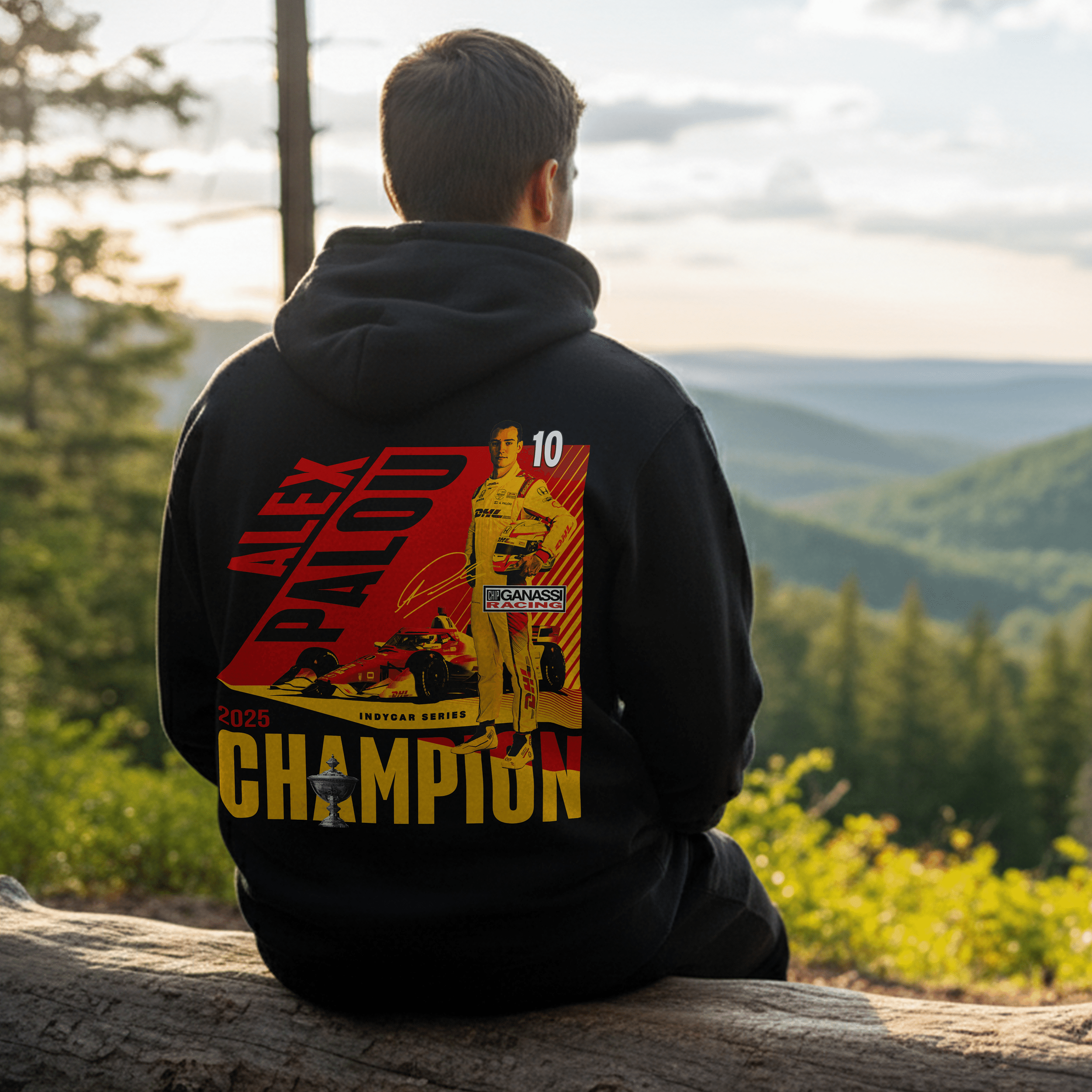 Chip Ganassi Racing Indy Alex Palou Champion Hoodie - Black/Ivory Hoodies Chip Ganassi Racing 