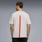 Formula 1 Tech Racing Line T-Shirt - Cloud Dancer/F1 Hot Red/True Black T-shirts Formula 1 