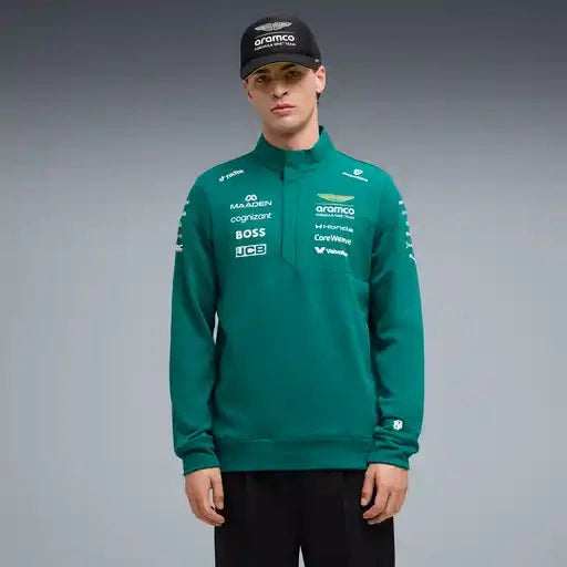 Aston Martin F1 2026 Team 1/2 Zip Sweatshirt - Green Lux – CMC
