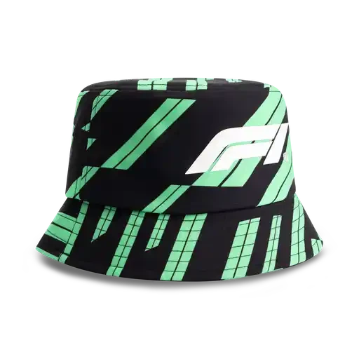 Formula 1 Tech F1 Track Graphic Bucket Hat - Focus Purple/Shift Green Hats Formula 1 Green 