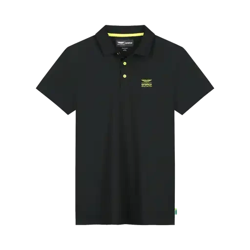 Aston Martin F1 Seasonal Polo Shirt - AM Green/True Black Polos Aston Martin F1 XS Black 