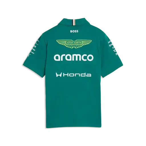 Aston Martin F1 2026 Kids Team Polo Shirt - Youth Green Lux Polos Aston Martin F1 