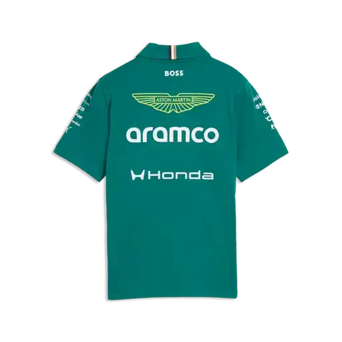 Aston Martin F1 2026 Kids Team Polo Shirt - Youth Green Lux Polos Aston Martin F1 