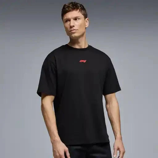 Formula 1 Tech Racing Line T-Shirt - Cloud Dancer/F1 Hot Red/True Black T-shirts Formula 1 