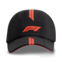 Formula 1 Tech F1 Racing Line Baseball Hat - F1 Hot Red/True Black Hats Formula 1 Black 