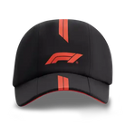 Formula 1 Tech F1 Racing Line Baseball Hat - F1 Hot Red/True Black Hats Formula 1 Black 