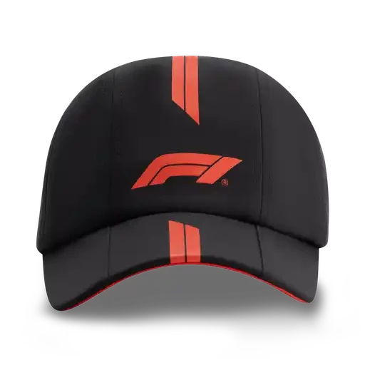 Formula 1 Tech F1 Racing Line Baseball Hat - F1 Hot Red/True Black Hats Formula 1 Black 