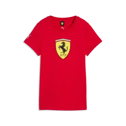 Scuderia Ferrari F1 Women's Fanwear Shield T-Shirt - Rosso Corsa/Puma White T-shirts Scuderia Ferrari XXS Red 