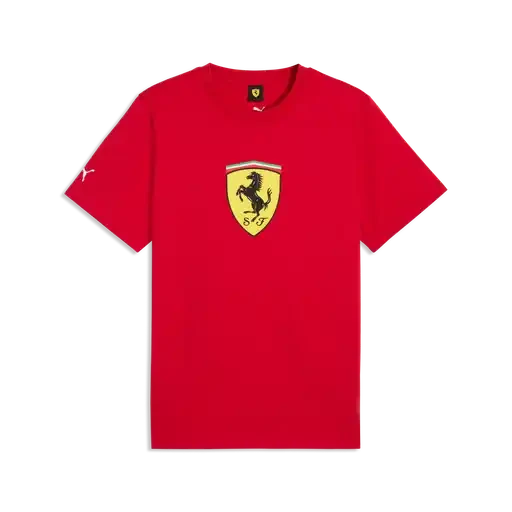 Scuderia Ferrari F1 Fanwear Large Shield T-Shirt - Rosso Corsa/Puma White T-shirts Scuderia Ferrari XS Red 