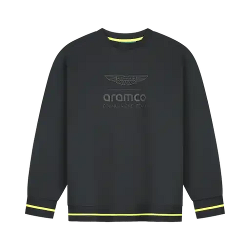 Aston Martin F1 Fanwear Logo Stealth Crew Sweatshirt - True Black Sweatshirt Aston Martin F1 