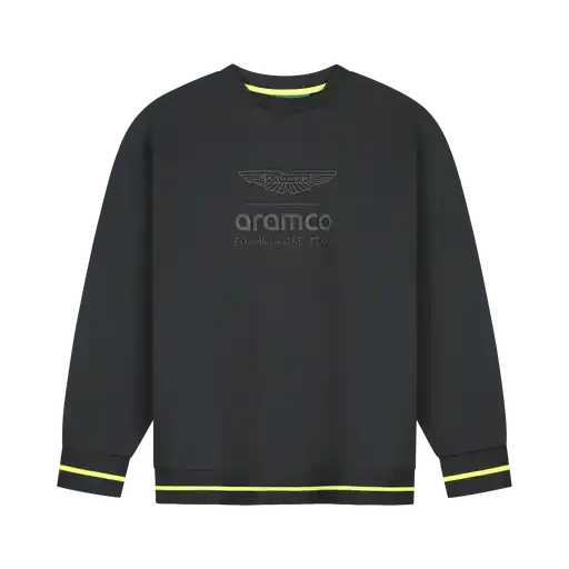 Aston Martin F1 Fanwear Logo Stealth Crew Sweatshirt - True Black Sweatshirt Aston Martin F1 