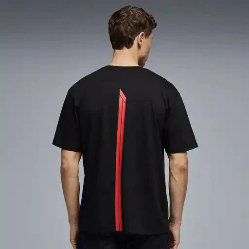 Formula 1 Tech Racing Line T-Shirt - Cloud Dancer/F1 Hot Red/True Black T-shirts Formula 1 