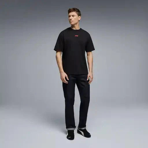 Formula 1 Tech Racing Line T-Shirt - Cloud Dancer/F1 Hot Red/True Black T-shirts Formula 1 