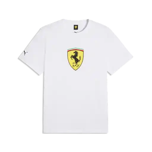 Scuderia Ferrari F1 Fanwear Large Shield T-Shirt - Rosso Corsa/Puma White T-shirts Scuderia Ferrari XS White 