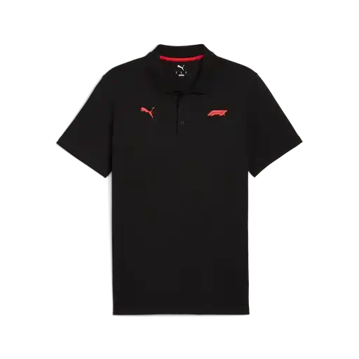 Formula 1 Tech Collection F1 Small Logo Polo Shirt - Black/White Polos Formula 1 XS Black 
