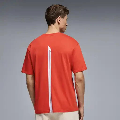 Formula 1 Tech Racing Line T-Shirt - Cloud Dancer/F1 Hot Red/True Black T-shirts Formula 1 