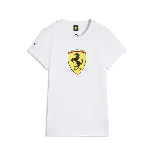 Scuderia Ferrari F1 Women's Fanwear Shield T-Shirt - Rosso Corsa/Puma White T-shirts Scuderia Ferrari XXS White 